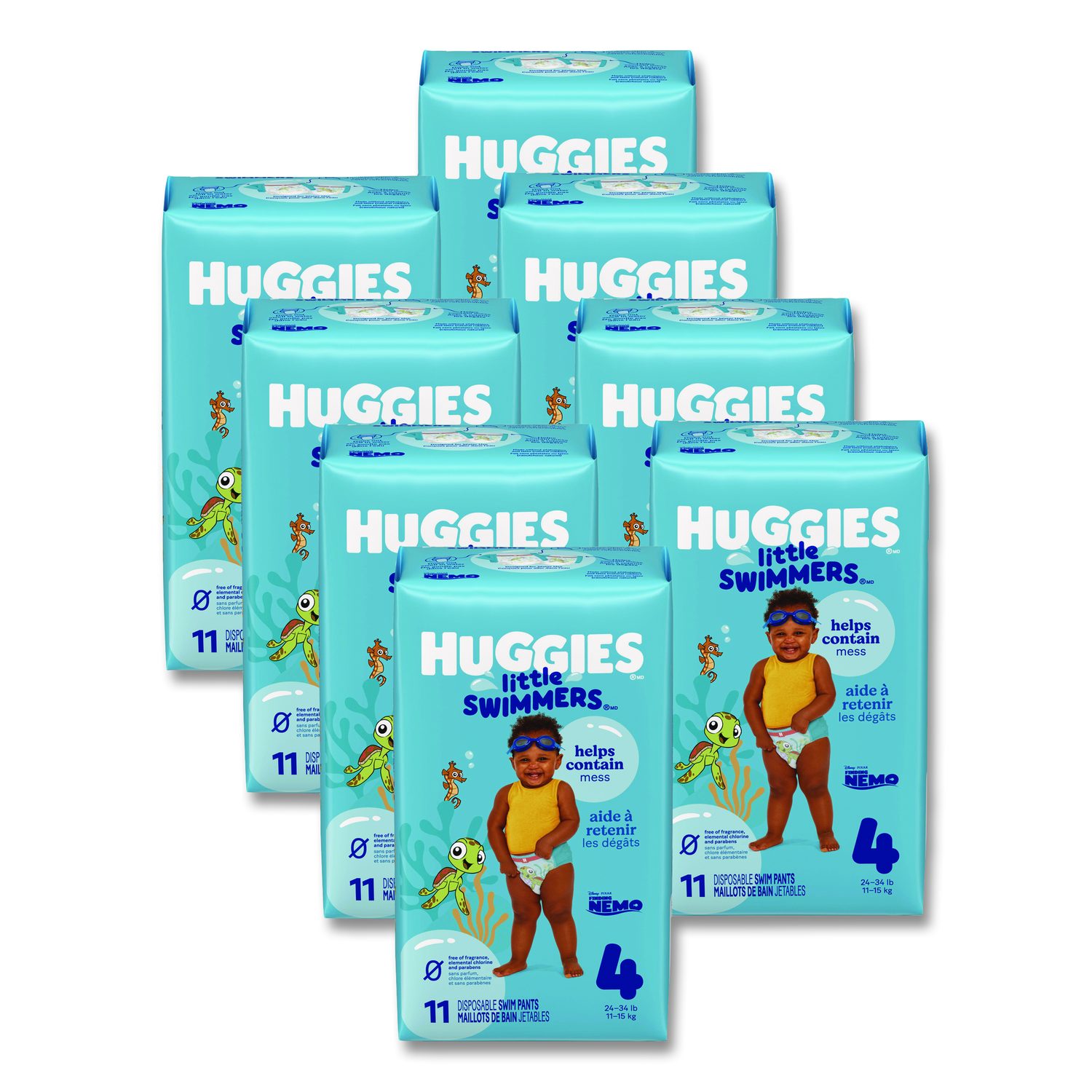 Kimberly Clark Little Swimmers, Size 4, 24 lbs to 34 lbs, 11/Pack, 8 Packs/Carton