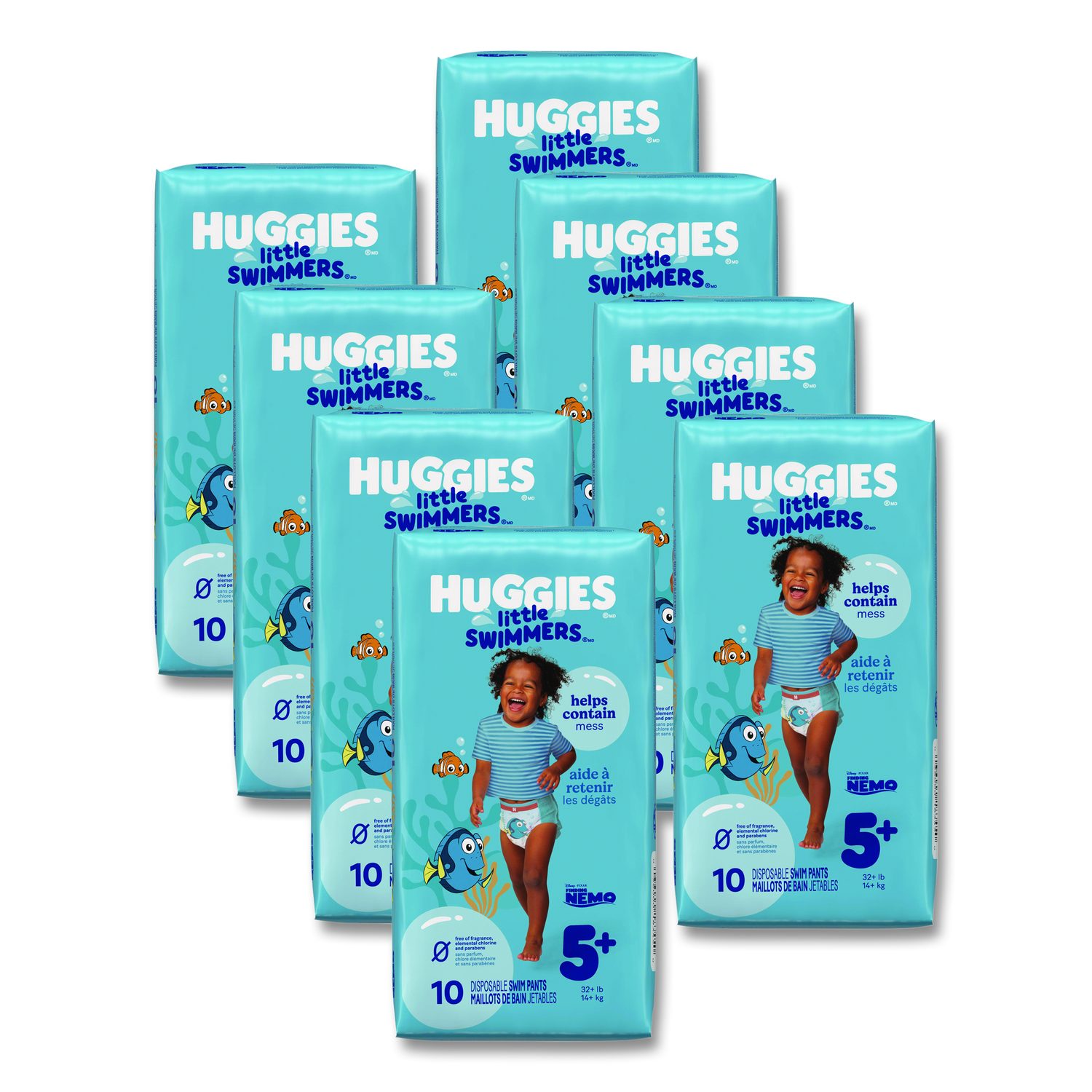 Kimberly Clark Little Swimmers, Size 5-6, 32 lbs and Up, 10/Pack, 8 Packs/Carton